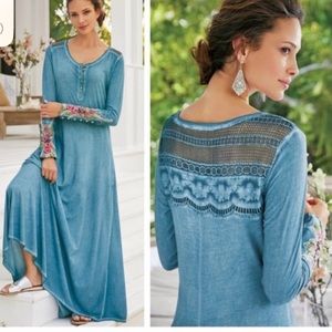 Floryday Floral Embroidered Maxi Dress Size‎ large